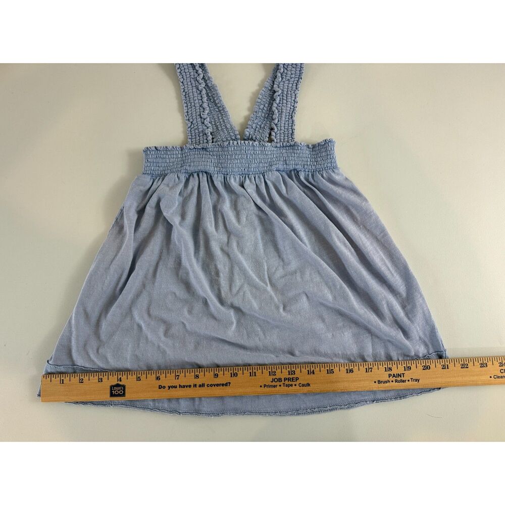 Anthropologie Pilcro Women's Smocked Elastic Straps Tank Top Blue Cotton Size XS - Picture 10 of 12